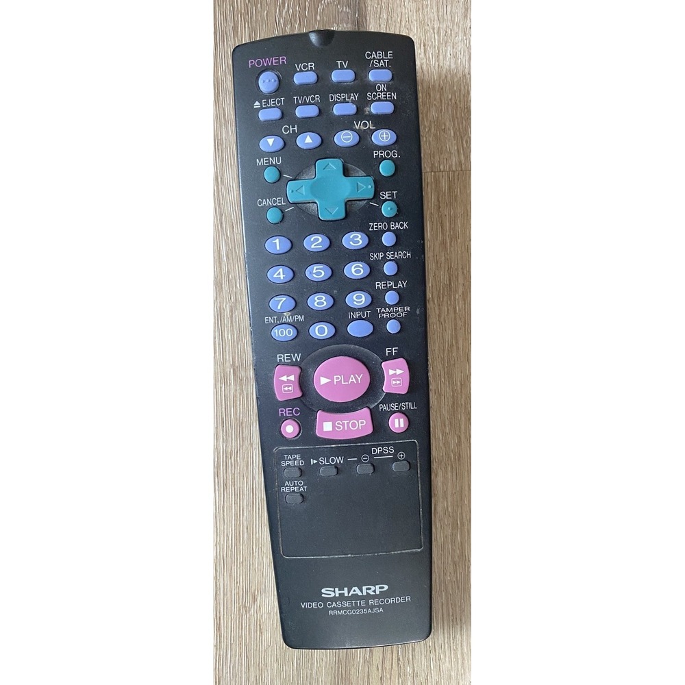 Sharp VCR Remote Control RRMCG0235AJSA